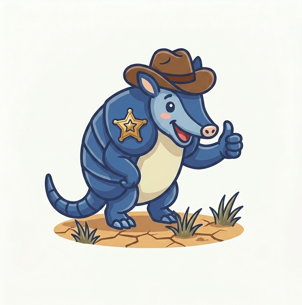 Armadillo giving a thumbs up
